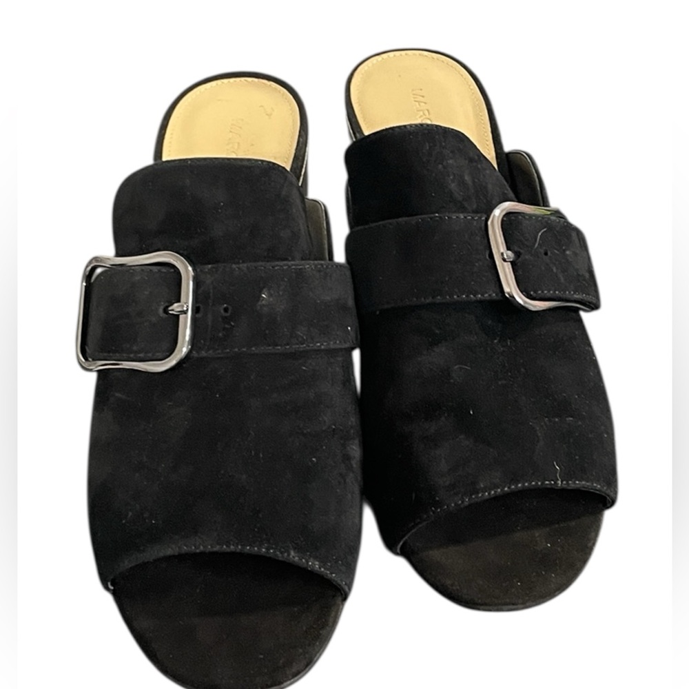 Marc Fisher Black Slide Sandals